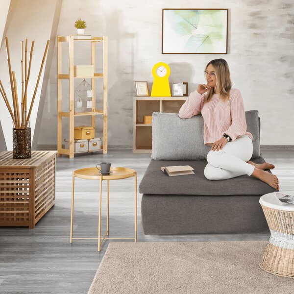 KONDELA Fotoliu extensibil, gri maroniu Taupe, KENET NEW