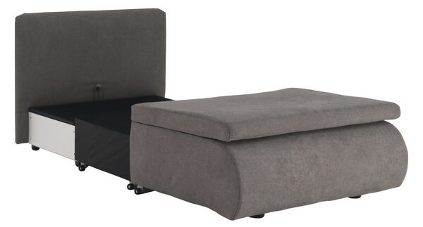 KONDELA Fotoliu extensibil, gri maroniu Taupe, KENET NEW