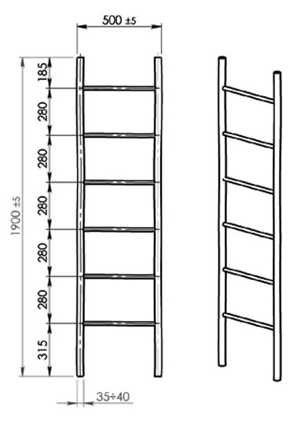 Gedy Gedy, uscator de prosoape BAMBOO 500x1900x40mm, bambus, 1031
