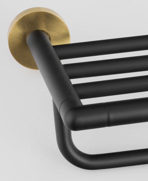 Sapho Sapho, Suport prosoape LARISSA cu barieră 600mm, negru/auriu mat, WS029BG