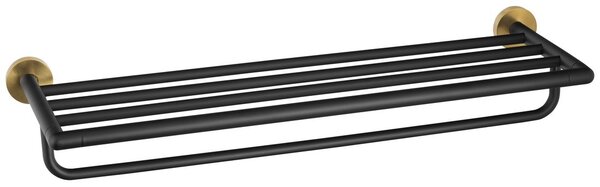 Sapho Sapho, Suport prosoape LARISSA cu barieră 600mm, negru/auriu mat, WS029BG