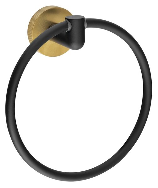 Sapho Sapho, suport pentru prosoape LARISSA circular, negru/auriu mat, WS006BG