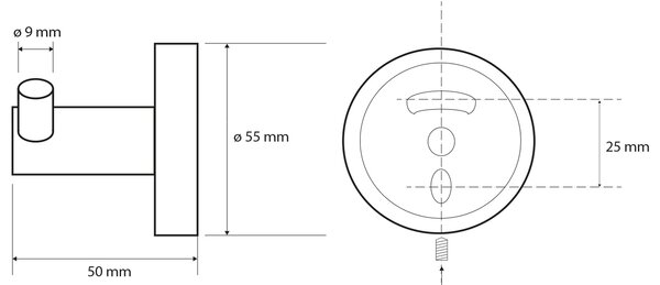 Sapho Sapho, cârlig dublu X-ROUND COPPER, cupru mat, XR202PG