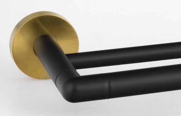 Sapho Sapho, suport dublu pentru prosoape LARISSA 600 mm, negru/auriu mat, WS011BG