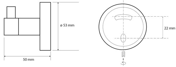 Sapho Sapho, cârlig X-ROUND COPPER, cupru mat, XR205PG
