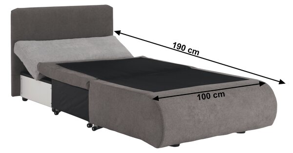 KONDELA Fotoliu extensibil, gri maroniu Taupe, KENET NEW