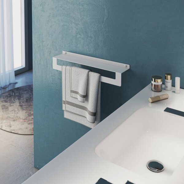 Gedy Gedy, Raft CLEO cu suport pentru prosoape 500 mm, alb mat, 2019025