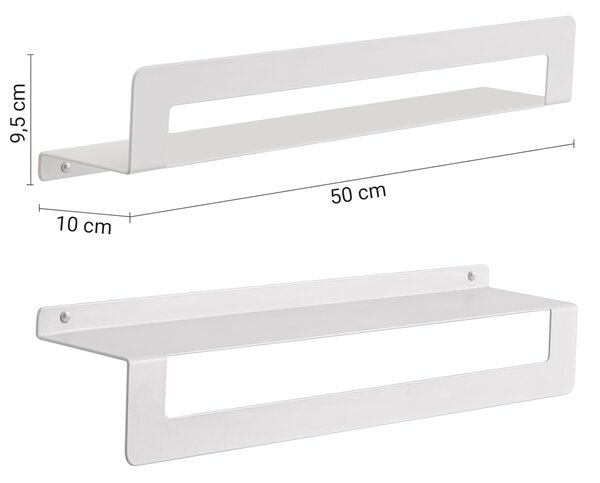 Gedy Gedy, Raft CLEO cu suport pentru prosoape 500 mm, alb mat, 2019025