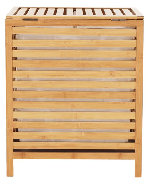 KONDELA Coş de rufe, bambus natural/alb, MENORK