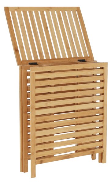 KONDELA Coş de rufe, bambus natural/alb, MENORK