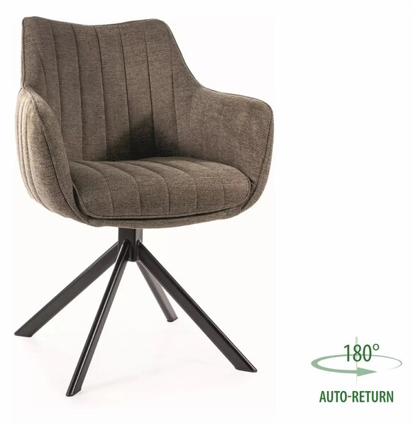 Scaun rotativ AZALIA, verde olive/negru, stofa clasica/metal, 61x58x86