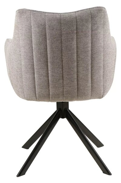 Scaun rotativ AZALIA, gri/negru, stofa/metal, 61x58x86 cm