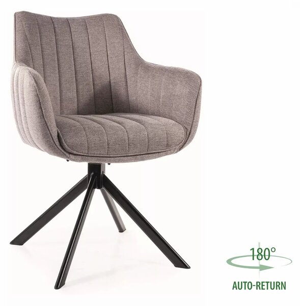 Scaun rotativ AZALIA, gri/negru, stofa/metal, 61x58x86 cm