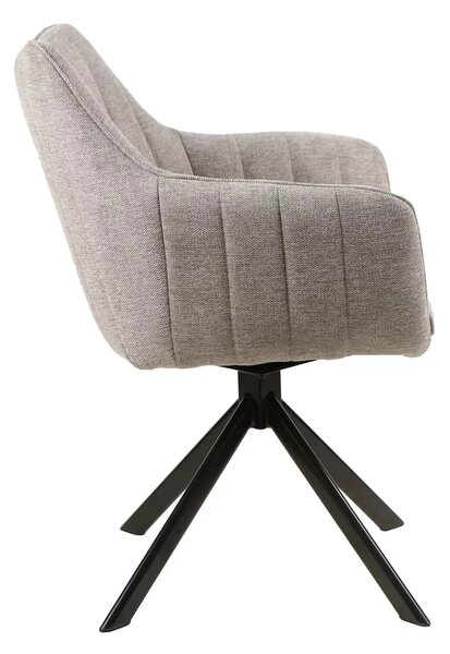 Scaun rotativ AZALIA, gri/negru, stofa/metal, 61x58x86 cm