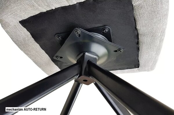 Scaun rotativ AZALIA, gri/negru, stofa/metal, 61x58x86 cm