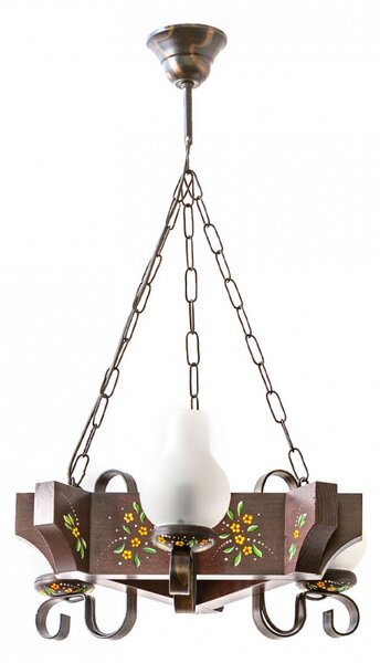 Candelabru fabricat manual din lemn wenge pictat Queen