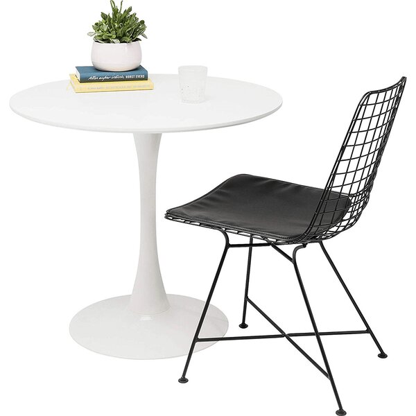 KONDELA Masă dining, rundă, alb mat, diametru 80 cm, REVENTON NEW