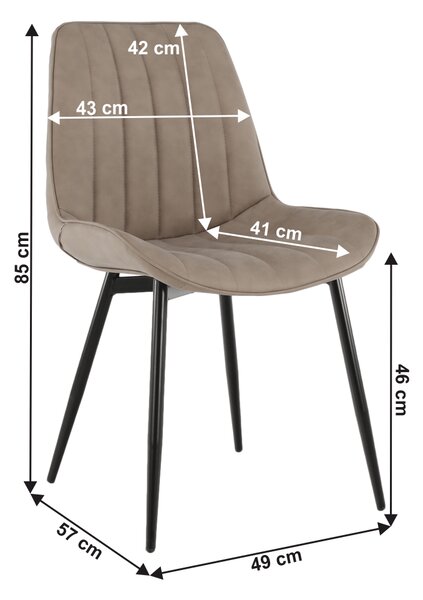 KONDELA Scaun, piele ecologică gri maroniu taupe/negru, HAZAL