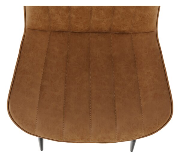 KONDELA Scaun, piele ecologică maro camel/negru, HAZAL
