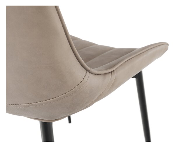KONDELA Scaun, piele ecologică gri maroniu taupe/negru, HAZAL