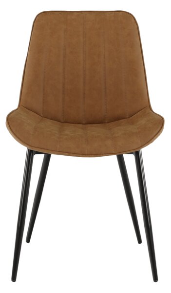 KONDELA Scaun, piele ecologică maro camel/negru, HAZAL