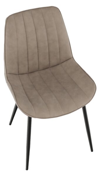 KONDELA Scaun, piele ecologică gri maroniu taupe/negru, HAZAL