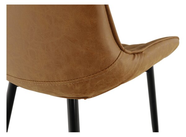 KONDELA Scaun, piele ecologică maro camel/negru, HAZAL
