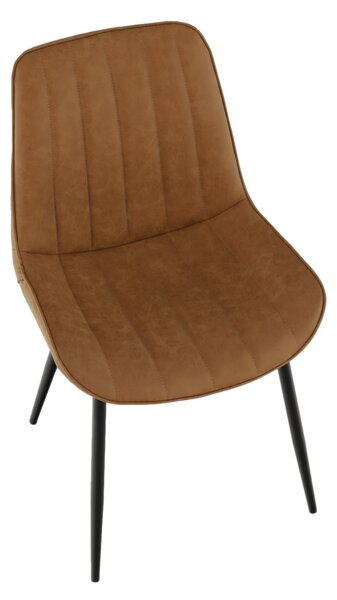 KONDELA Scaun, piele ecologică maro camel/negru, HAZAL