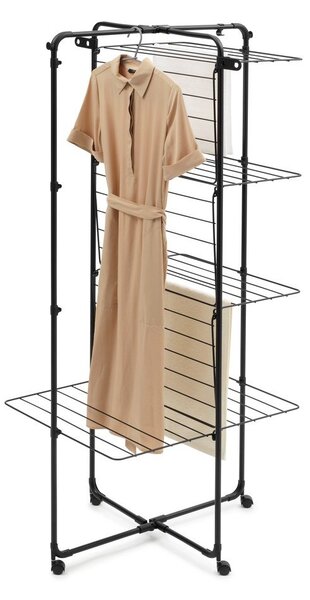Uscător de rufe negru mat 30 m HangOn Tower – Brabantia