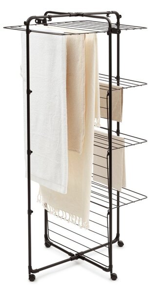 Uscător de rufe negru mat 30 m HangOn Tower – Brabantia