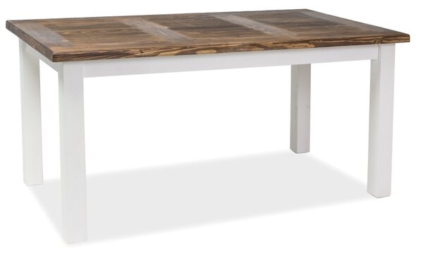 Masa din lemn de pin Portos Alb / Maro inchis, L160xl90xH76 cm