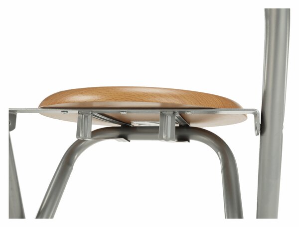 KONDELA Scaun de bar, fag/aluminiu, BOXER