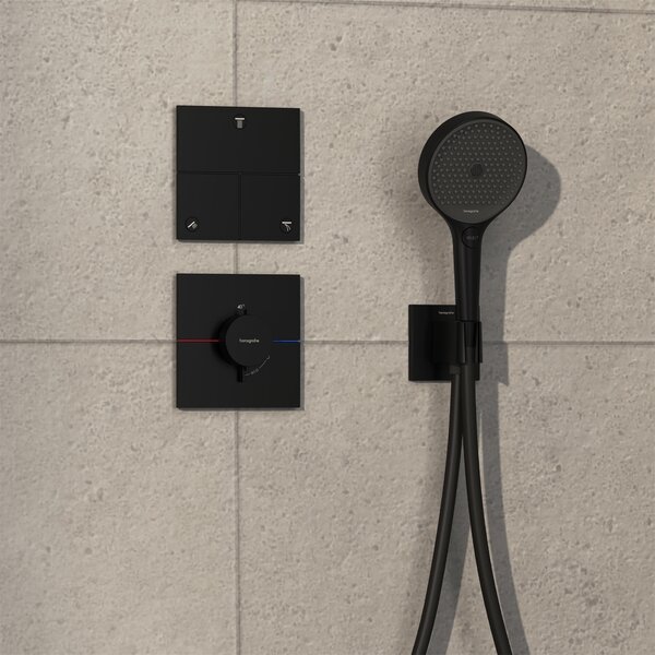 Hansgrohe ShowerSelect Comfort E baterie de duș ascuns cu termostat negru 15574670