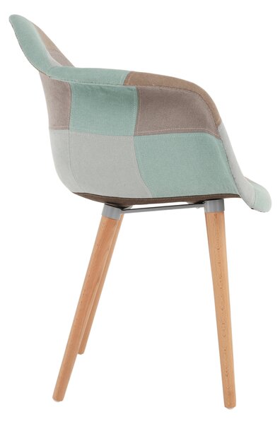 KONDELA Fotoliu de design, patchwork/mentol/maro/fag, KADIR NEW TIP 5