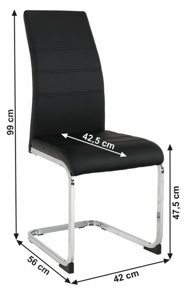 KONDELA Scaun dining, negru / crom, VATENA