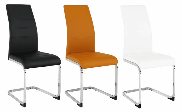 KONDELA Scaun dining, negru / crom, VATENA