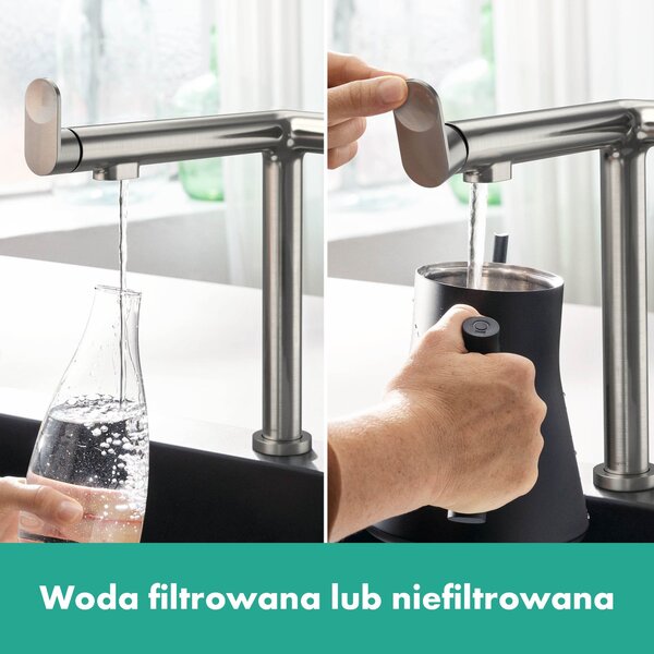 Hansgrohe Aqittura M91 baterie pentru filtru apă pe picior oţel inoxidabil 76804800