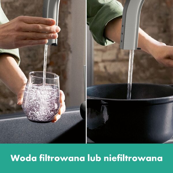 Hansgrohe Aqittura M91 baterie de bucatarie cu filtru pe picior oţel inoxidabil 76836800