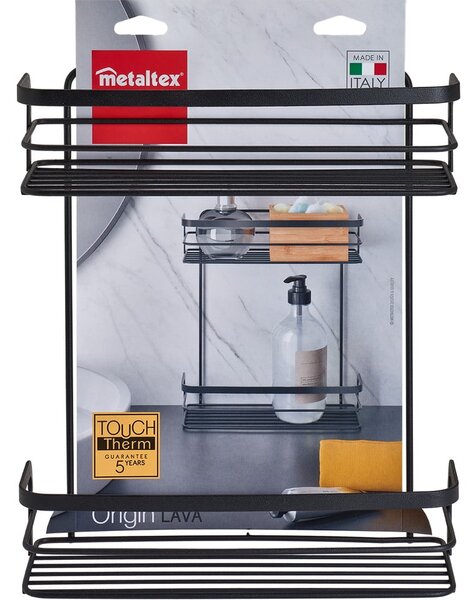 Raft de baie cu 2 etaje Metaltex Origin Lava, negru