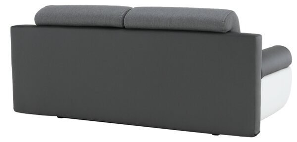 KONDELA Canapea, piele ecologică alba+gri/material textil gri, KARDYN
