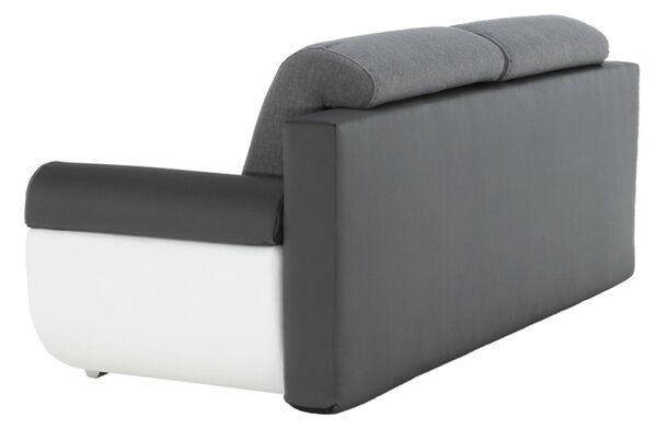 KONDELA Canapea, piele ecologică alba+gri/material textil gri, KARDYN