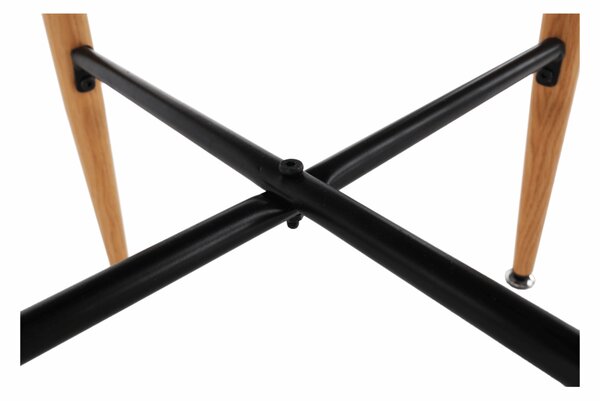 KONDELA Masă de bar, negru/stejar, diametru 60 cm, IMAM