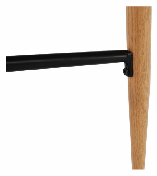 KONDELA Masă de bar, negru/stejar, diametru 60 cm, IMAM