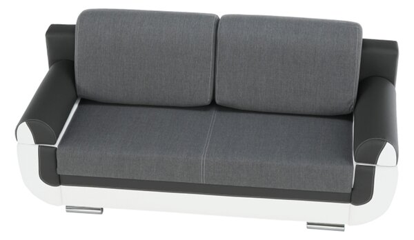 KONDELA Canapea, piele ecologică alba+gri/material textil gri, KARDYN