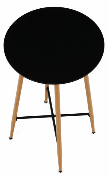 KONDELA Masă de bar, negru/stejar, diametru 60 cm, IMAM