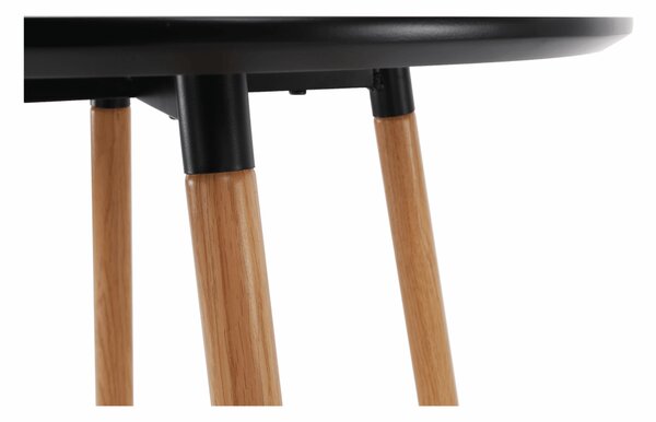 KONDELA Masă de bar, negru/stejar, diametru 60 cm, IMAM
