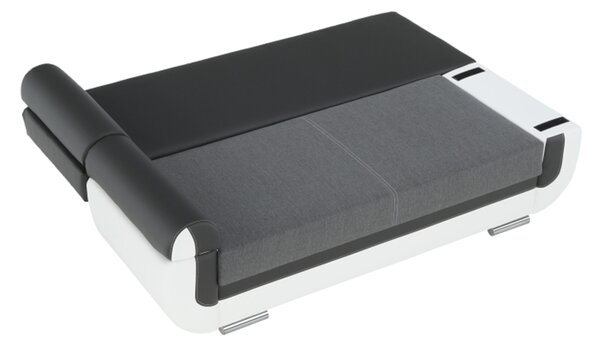 KONDELA Canapea, piele ecologică alba+gri/material textil gri, KARDYN