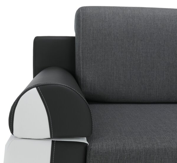 KONDELA Canapea, piele ecologică alba+gri/material textil gri, KARDYN