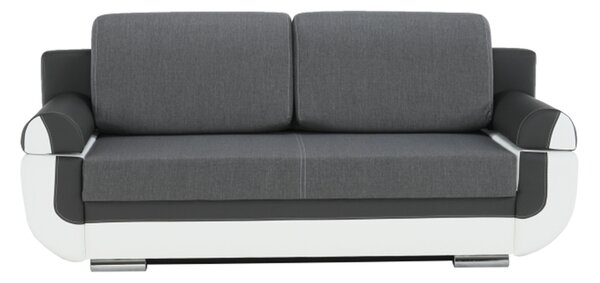 KONDELA Canapea, piele ecologică alba+gri/material textil gri, KARDYN