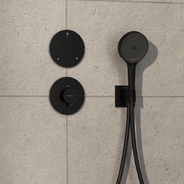 Hansgrohe ShowerSelect Comfort S baterie de duș ascuns cu termostat negru 15559670